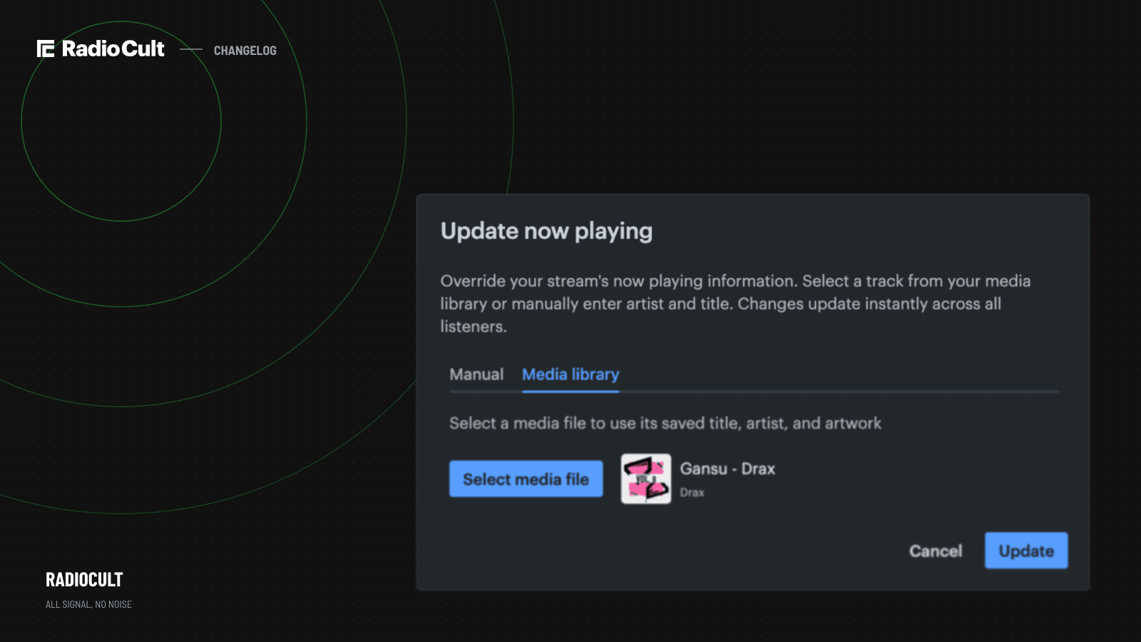 Update Now Playing manually