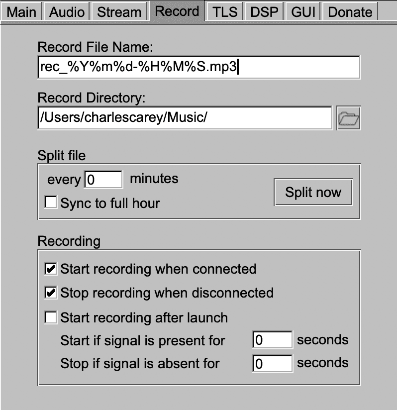 Configuring BUTT to record your live sets