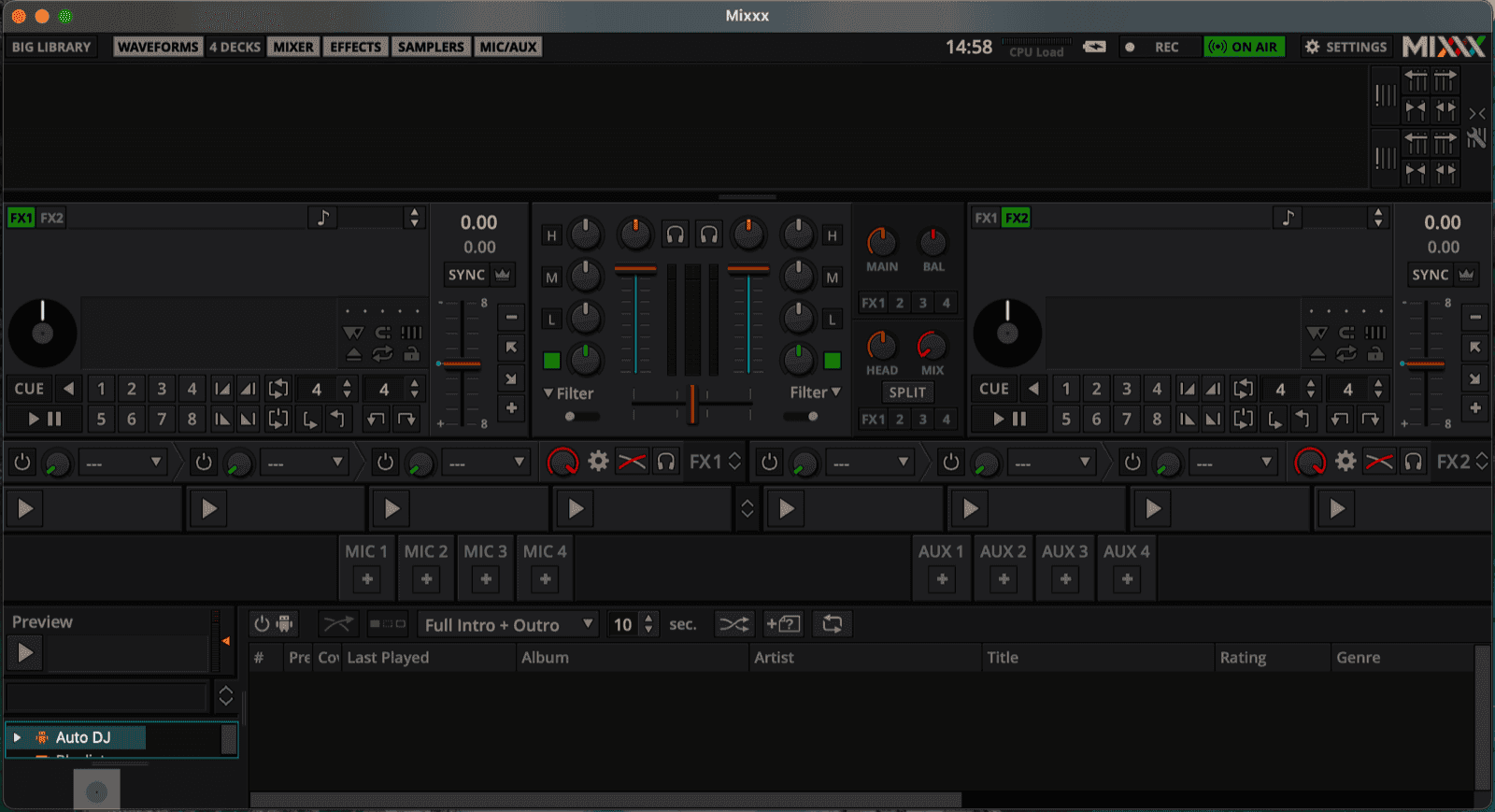 The Mixxx interface