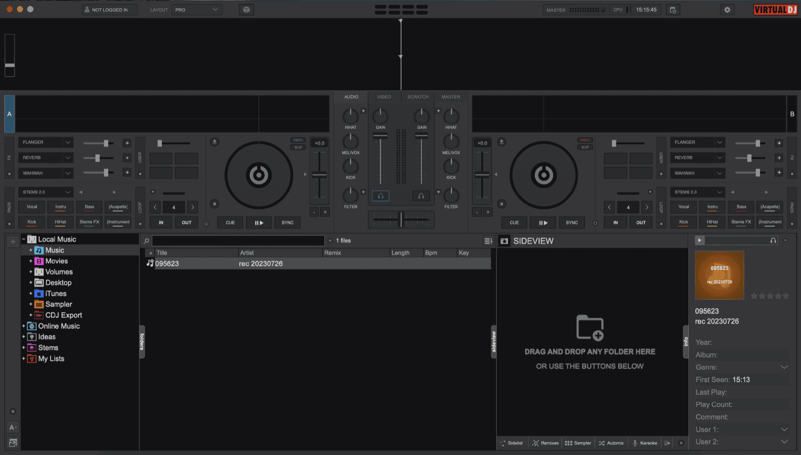 The VirtualDJ interface