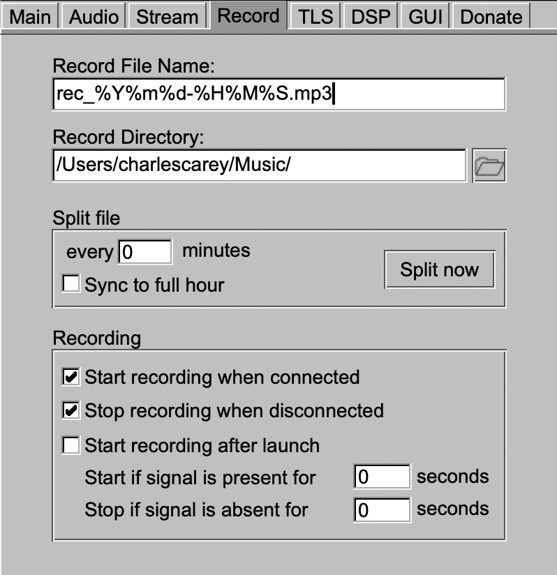 Configuring BUTT to record your live sets
